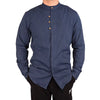 Hiroshi Heren Overhemd | Linnen, Slim Fit, Opstaande Kraag